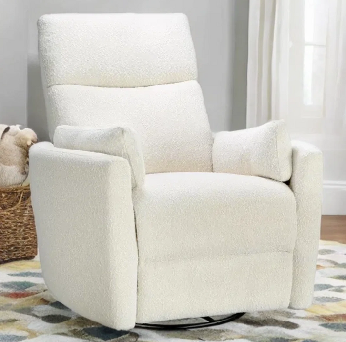 Clearance! Second Story Home Lotus Swivel Recliner In Cream Boucle