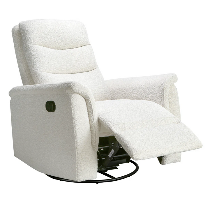 Clearance! Second Story Home Tillie Swivel Recliner In Cream Boucle