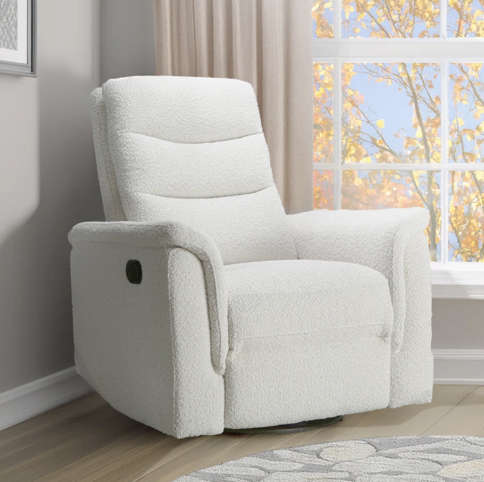 Clearance! Second Story Home Tillie Swivel Recliner In Cream Boucle