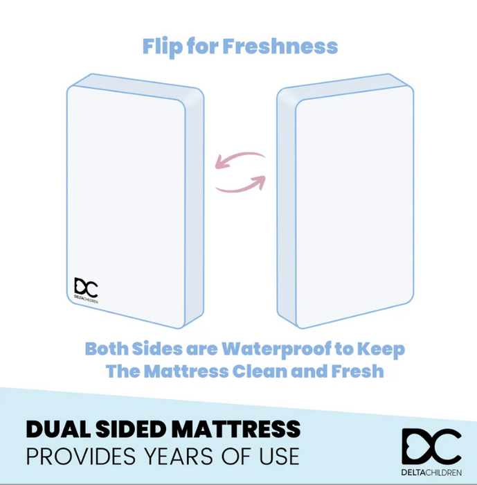 Delta Children Sweet Beginnings Two-Stage Crib and Toddler Mattress