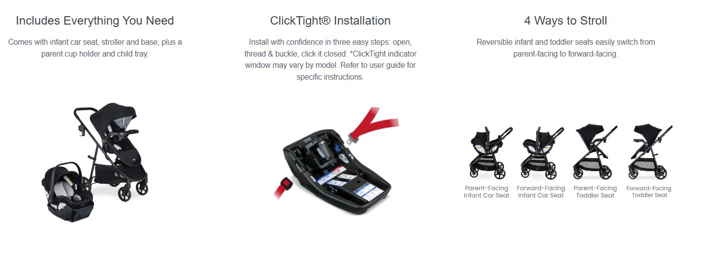 Britax Willow® Brook® Travel System – 4 Ways to Stroll