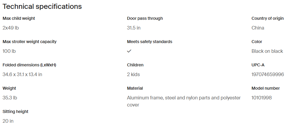 Thule Urban Glide 3 double all-terrain stroller black