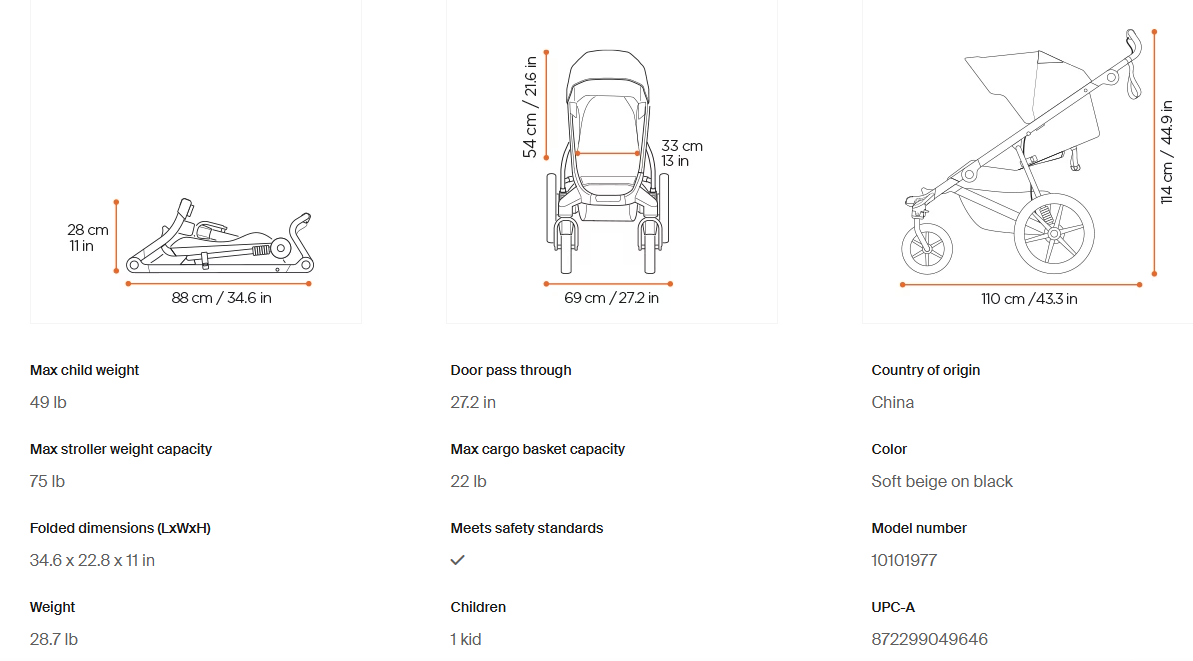 Thule Urban Glide 4-wheel 2-in-1 bundle Urban Glide 4-wheel + Thule bassinet