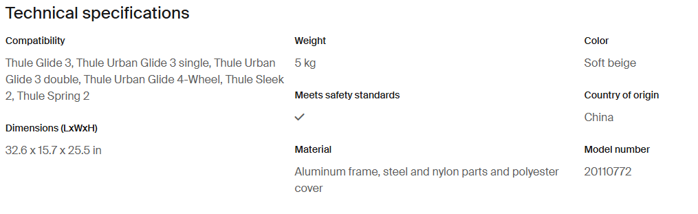 Thule Urban Glide 4-wheel 2-in-1 bundle Urban Glide 4-wheel + Thule bassinet