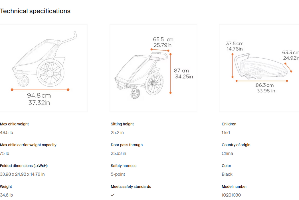 Thule Chariot Sport 2 double 1 or 2-seat multisport bike trailer