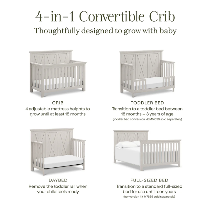 Monogram Emory Farmhouse 4-in-1 Convertible Crib