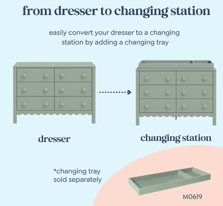 Davinci Sammy Scallop 6-Drawer Dresser