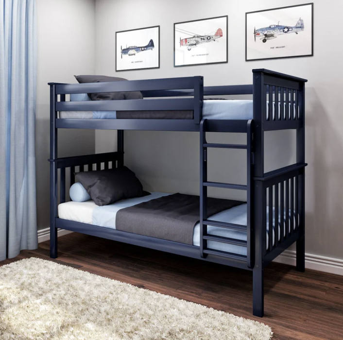 Clearance M3 Twin over Twin Slat Bunk with Straight Ladder + Slat Rolls 400 lbs rating on each bed