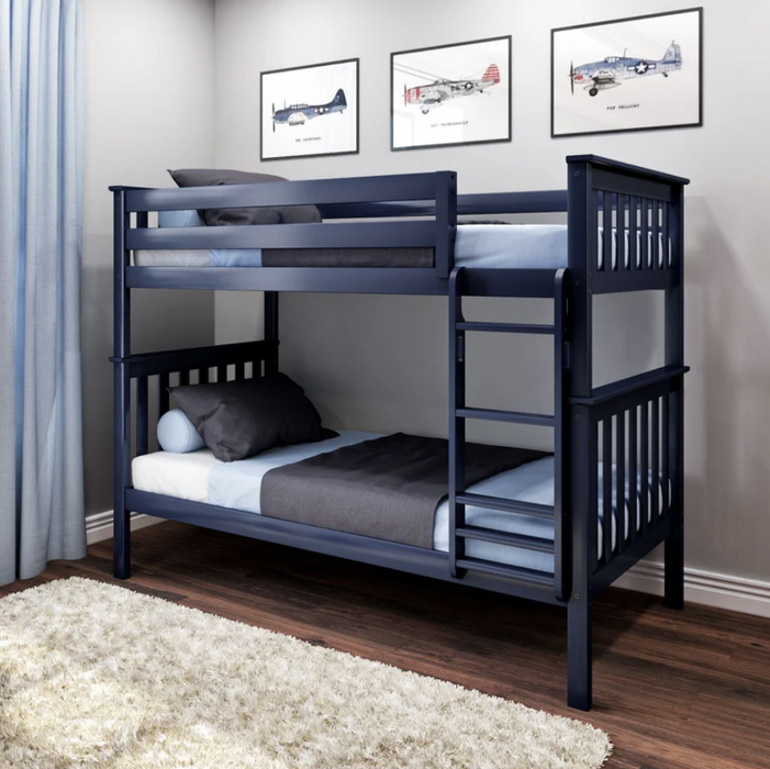 Clearance M3 Twin over Twin Slat Bunk with Straight Ladder + Slat Rolls 400 lbs rating on each bed