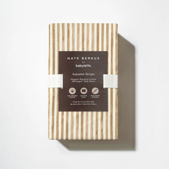 Babyletto All-Stages® Midi Crib Sheet in GOTS Certified Organic Brushed Cotton by Nate Berkus