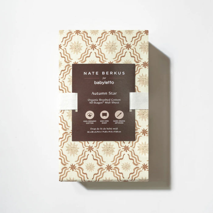 Babyletto All-Stages® Midi Crib Sheet in GOTS Certified Organic Brushed Cotton by Nate Berkus