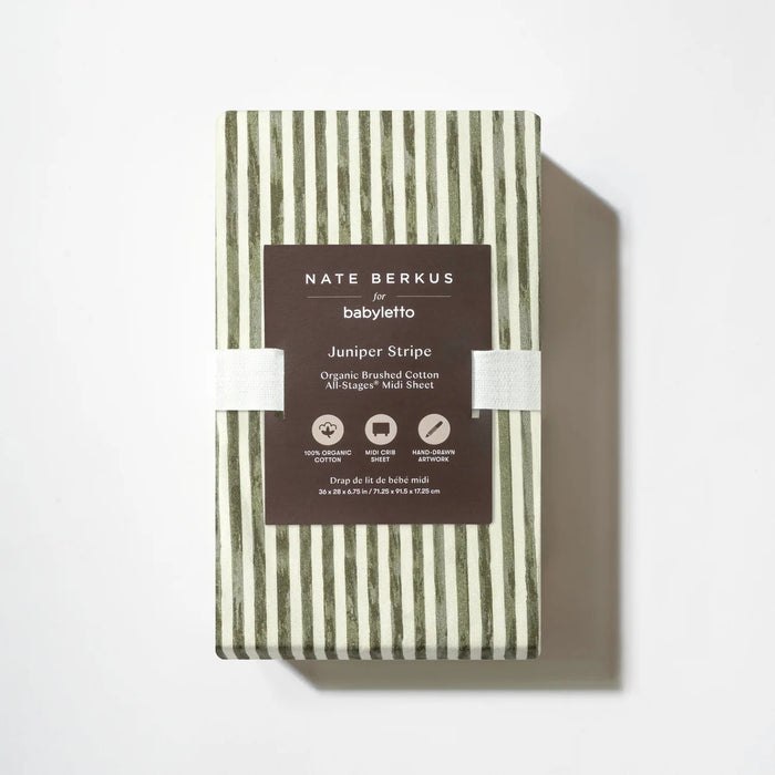 Babyletto All-Stages® Midi Crib Sheet in GOTS Certified Organic Brushed Cotton by Nate Berkus