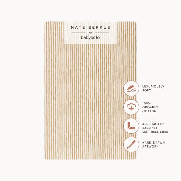 Babyletto All-Stages® Bassinet Sheet in GOTS Certified Organic Brushed Cotton by Nate Berkus