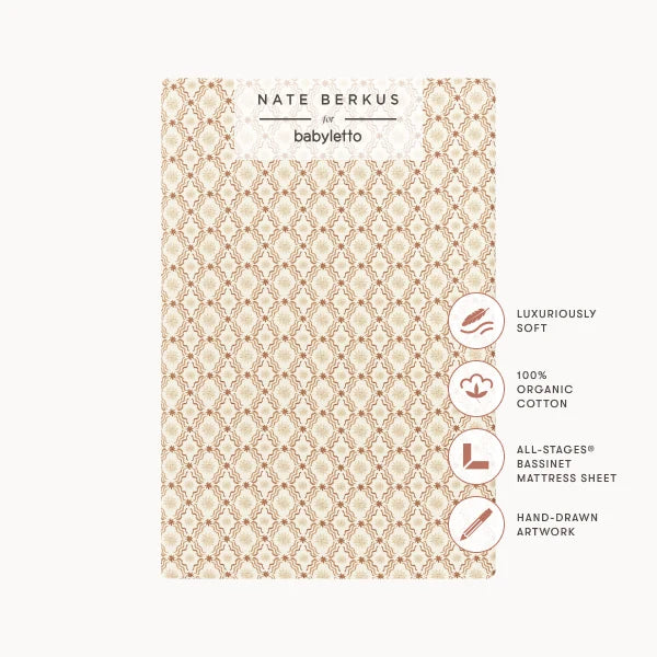 Babyletto All-Stages® Bassinet Sheet in GOTS Certified Organic Brushed Cotton by Nate Berkus