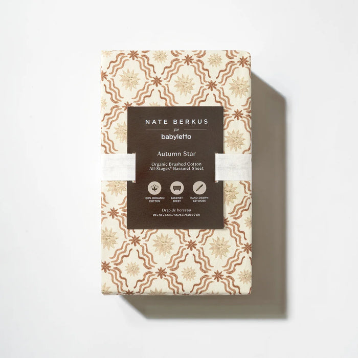 Babyletto All-Stages® Bassinet Sheet in GOTS Certified Organic Brushed Cotton by Nate Berkus