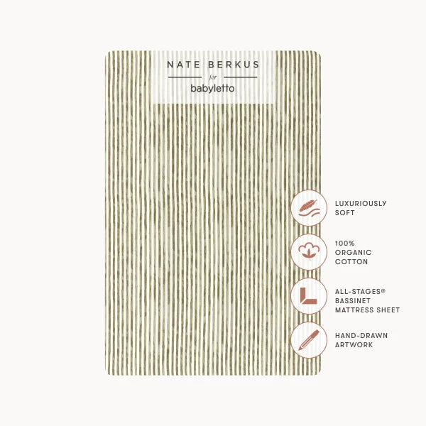 Babyletto All-Stages® Bassinet Sheet in GOTS Certified Organic Brushed Cotton by Nate Berkus
