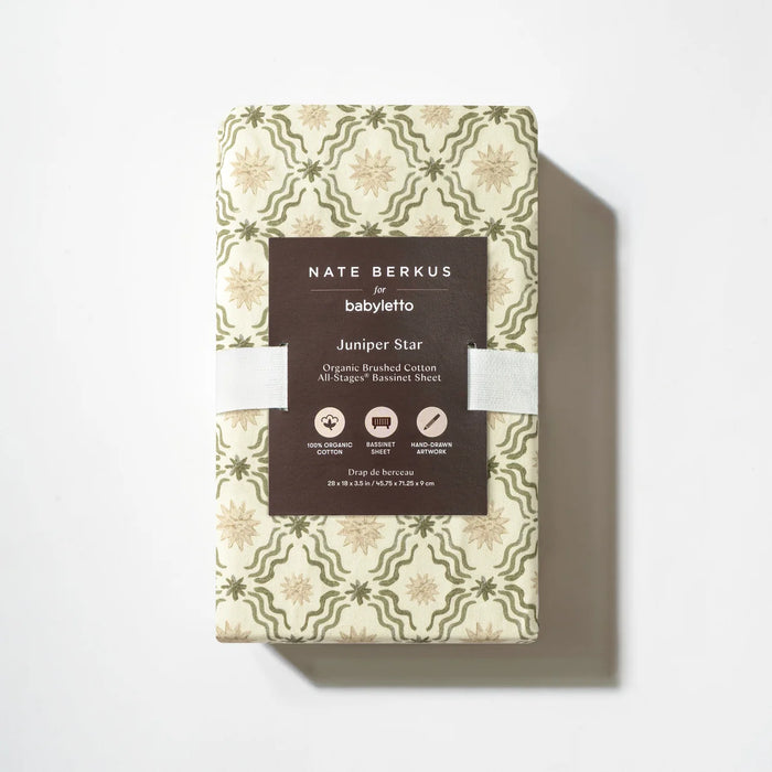 Babyletto All-Stages® Bassinet Sheet in GOTS Certified Organic Brushed Cotton by Nate Berkus