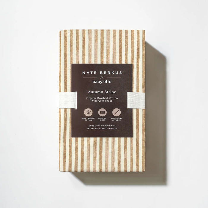 Babyletto Mini Crib Sheet in GOTS Certified Organic Brushed Cotton by Nate Berkus