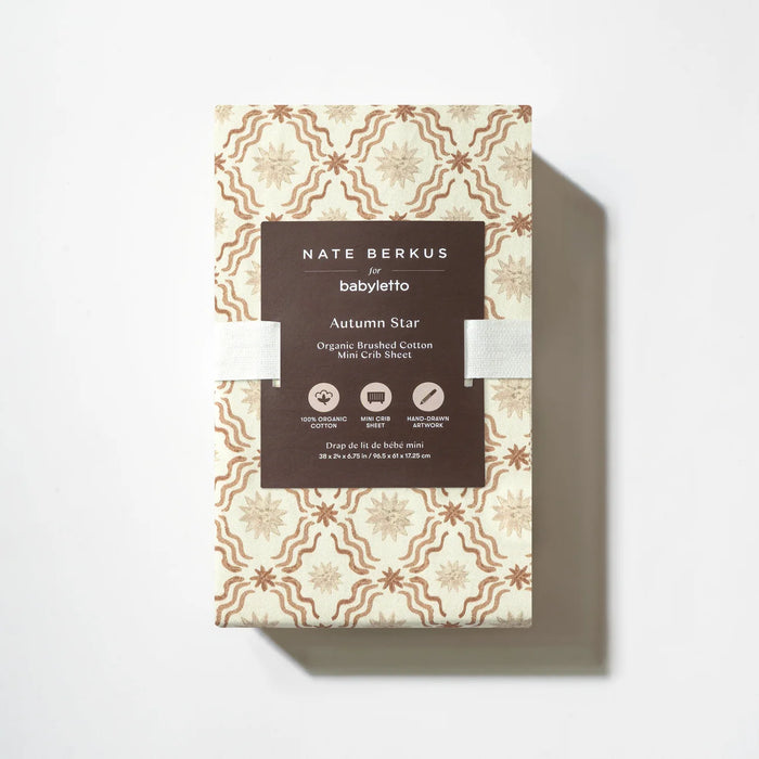 Babyletto Mini Crib Sheet in GOTS Certified Organic Brushed Cotton by Nate Berkus