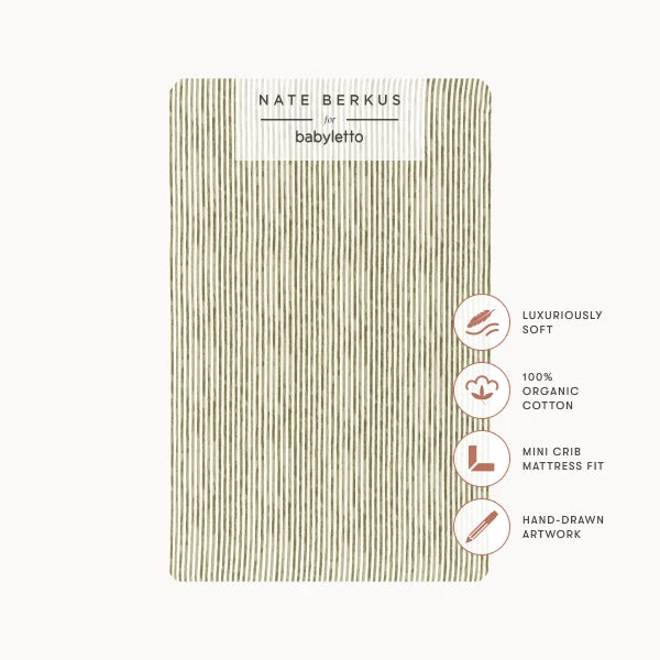 Babyletto Mini Crib Sheet in GOTS Certified Organic Brushed Cotton by Nate Berkus