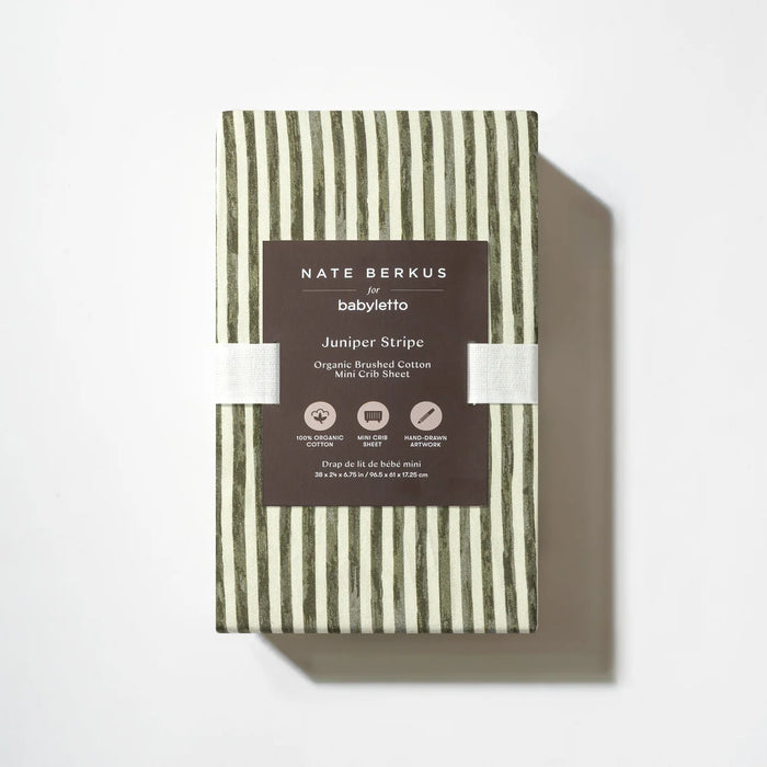 Babyletto Mini Crib Sheet in GOTS Certified Organic Brushed Cotton by Nate Berkus
