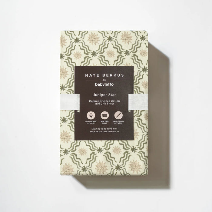 Babyletto Mini Crib Sheet in GOTS Certified Organic Brushed Cotton by Nate Berkus