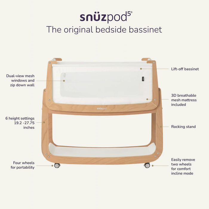 SnuzPod5 Bedside Bassinet