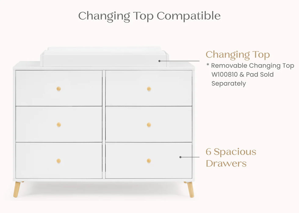 Delta Children Essex 6 Drawer Dresser with Interlocking Drawers