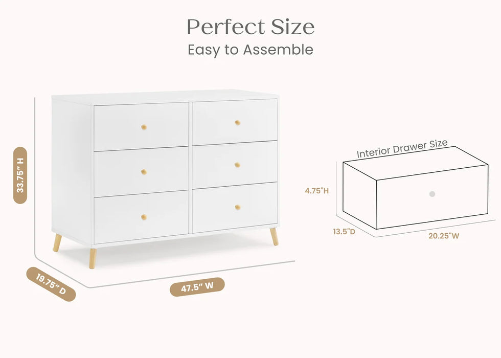 Delta Children Essex 6 Drawer Dresser with Interlocking Drawers