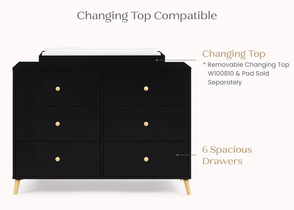 Delta Children Essex 6 Drawer Dresser with Interlocking Drawers