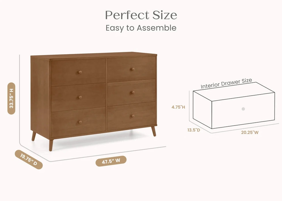Delta Children Essex 6 Drawer Dresser with Interlocking Drawers