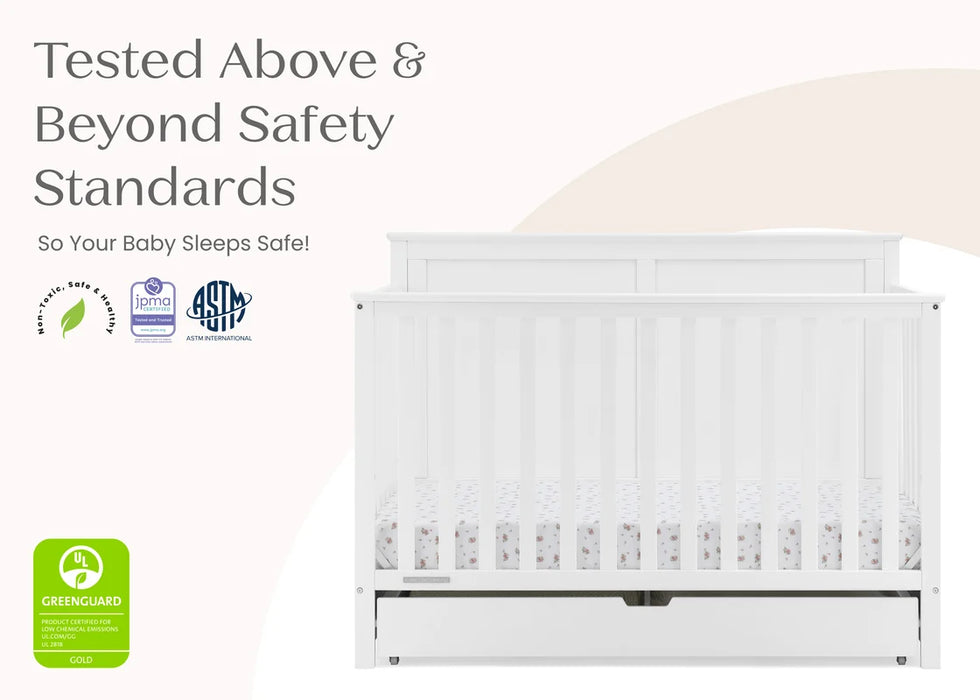 Simmons Kids Logan 6-in-1 Convertible Crib with Underdrawer
