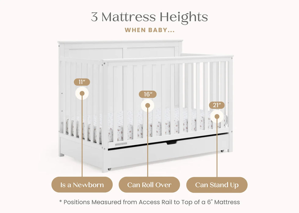 Simmons Kids Logan 6-in-1 Convertible Crib with Underdrawer