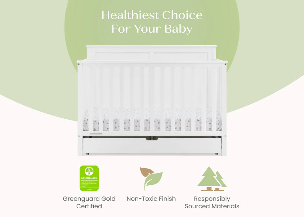 Simmons Kids Logan 6-in-1 Convertible Crib with Underdrawer
