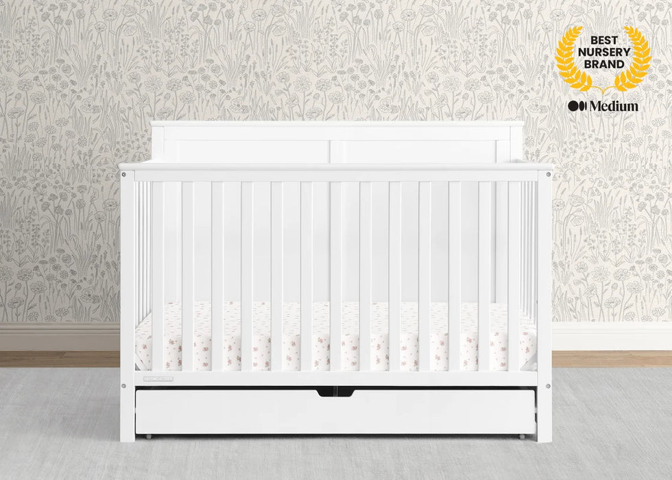 Simmons Kids Logan 6-in-1 Convertible Crib with Underdrawer