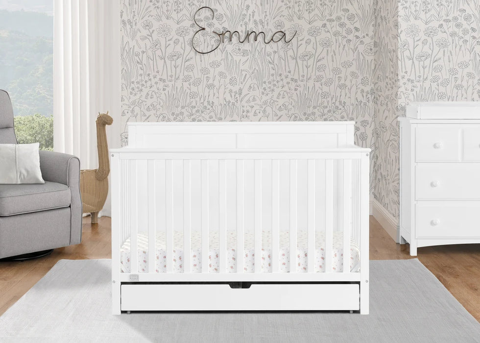 Simmons Kids Logan 6-in-1 Convertible Crib with Underdrawer