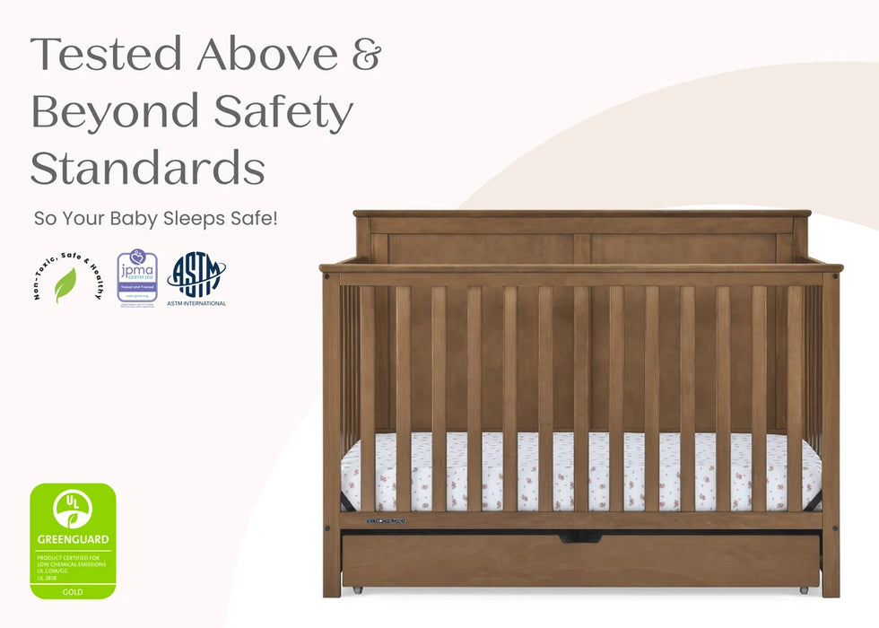 Simmons Kids Logan 6-in-1 Convertible Crib with Underdrawer
