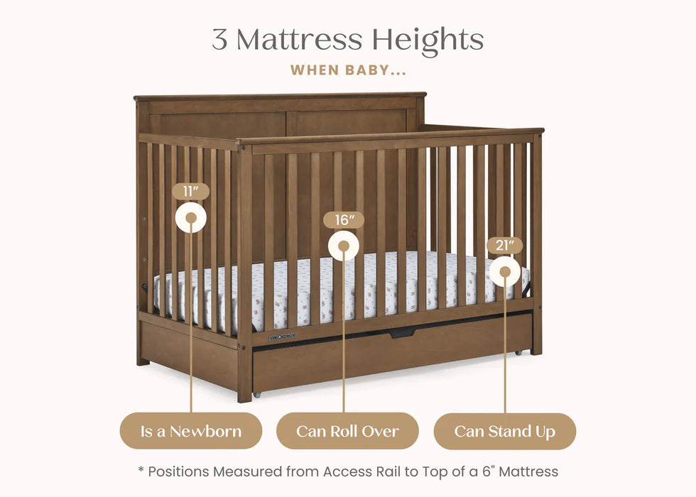 Simmons Kids Logan 6-in-1 Convertible Crib with Underdrawer