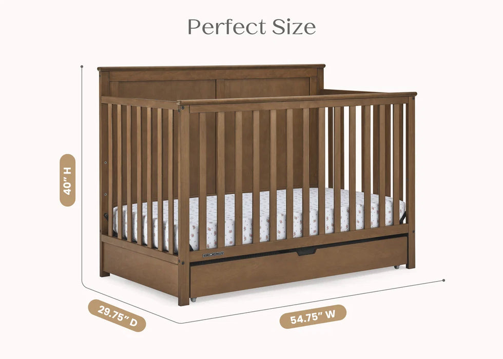 Simmons Kids Logan 6-in-1 Convertible Crib with Underdrawer