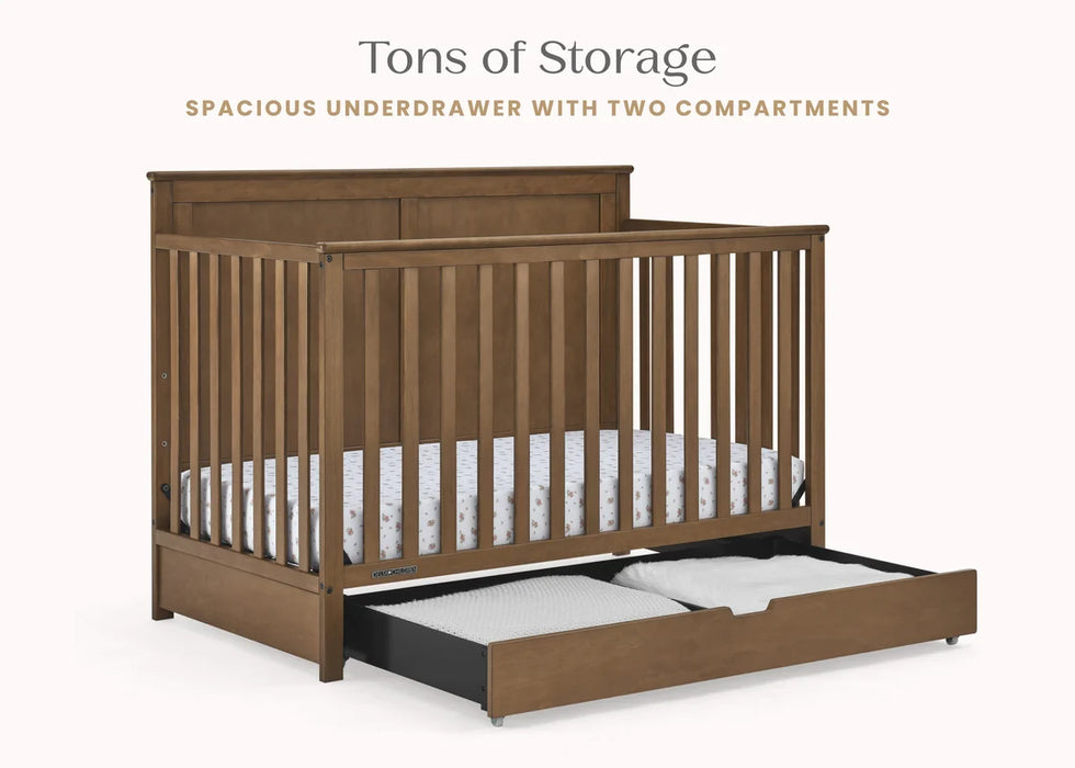 Simmons Kids Logan 6-in-1 Convertible Crib with Underdrawer