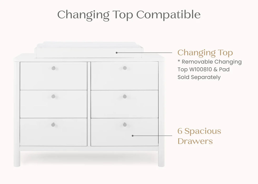 Delta Children Brooks 6 Drawer Dresser with Interlocking Drawers