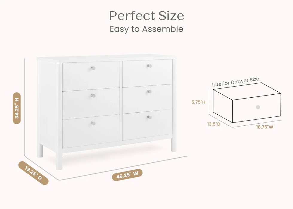 Delta Children Brooks 6 Drawer Dresser with Interlocking Drawers