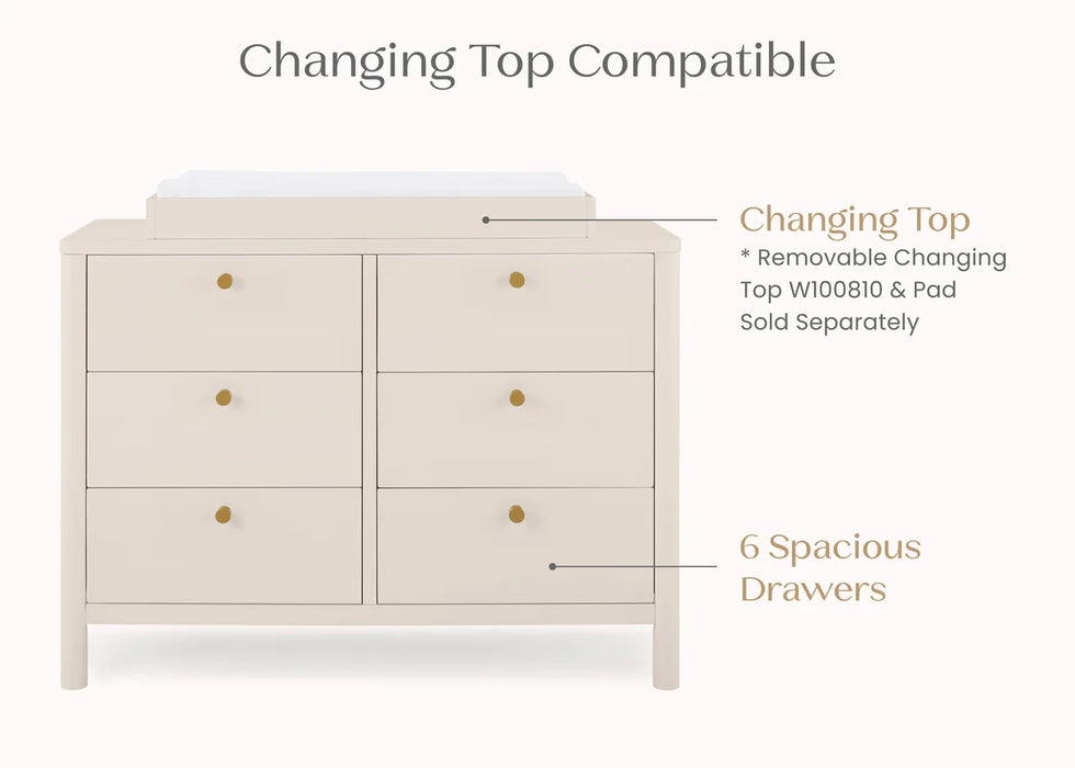 Delta Children Brooks 6 Drawer Dresser with Interlocking Drawers