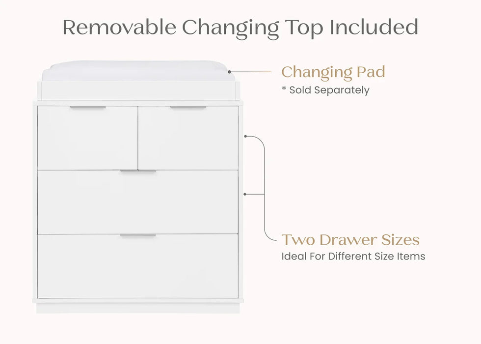 Delta Children Forever 4 Drawer Dresser with Changing Top and Interlocking Drawers