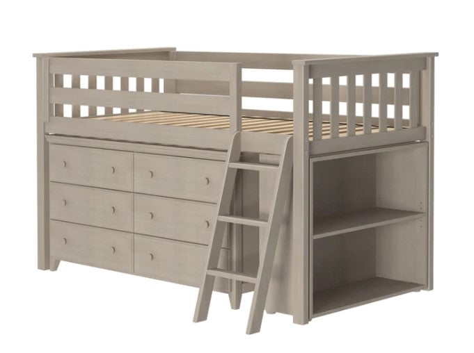 Jackpot Deluxe Twin Storage Loft Bed with Dresser and Bookcase Molly Monkey Jackpot Deluxe Twin Storage Loft Bed with Dresser and Bookcase Molly Monkey