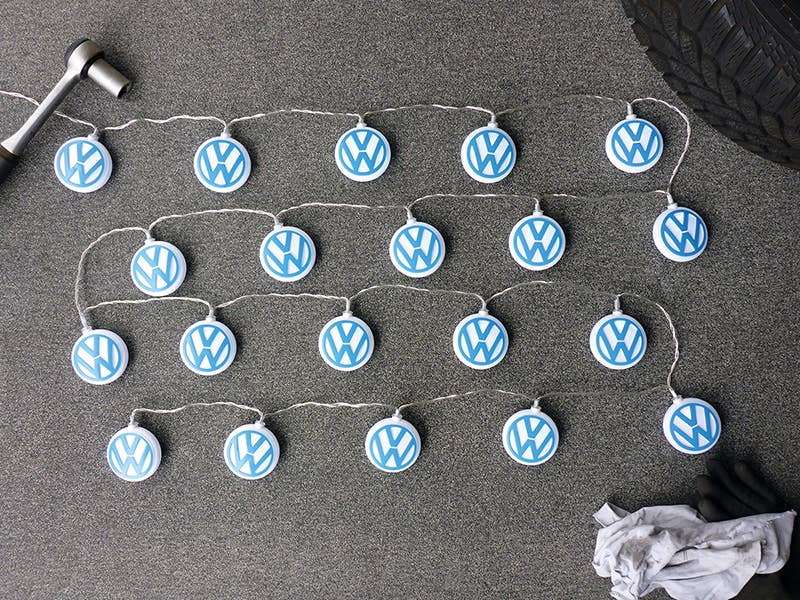 VW Logo String Lights 3m, 20 x LED - Blue/White