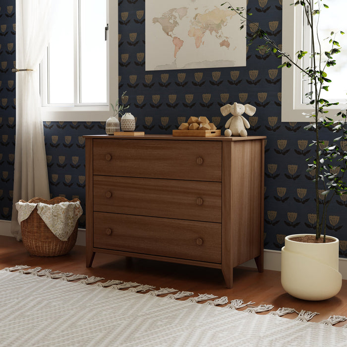 Babyletto Sprout 3-Drawer Changer Dresser with Removable Changing Tray Chestnut / Natural