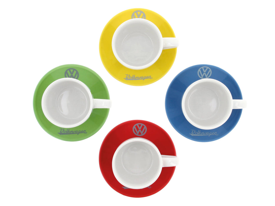 VW Beetle Espresso Cup 4-pc Set 100ml - Front/4 Colors