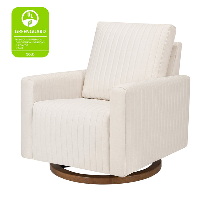 Black Friday Deal! Babyletto Poe Channeled Swivel Glider in Eco-Performance Fabric | Water Repellent & Stain Resistant