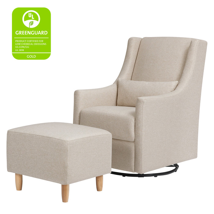 Black Friday Deal! Babyletto Toco Swivel Glider and Ottoman in Eco-Performance Fabric | Water Repellent & Stain Resistant